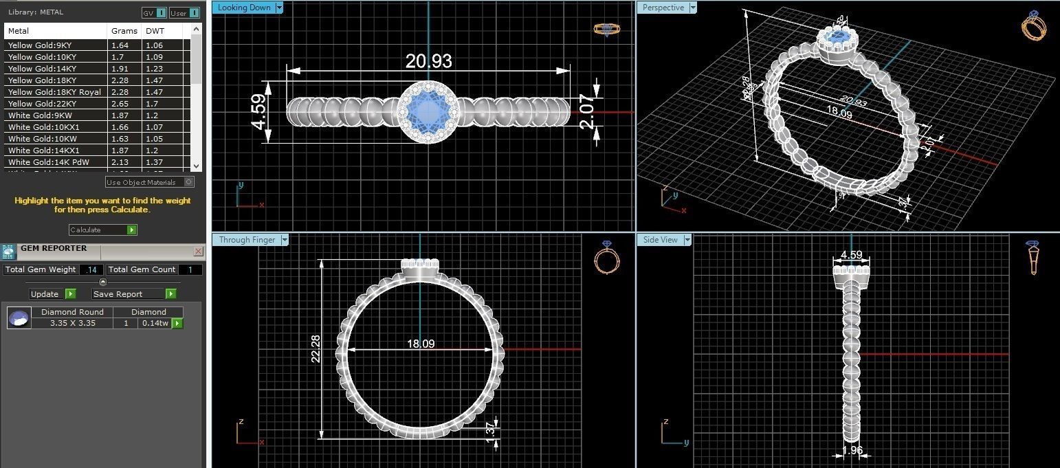 Solitaire Diamond Ring 3dm stl renders details 3D print model_3