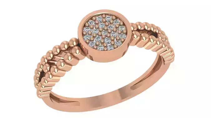 Diamond Head High Jewelry Cocktail Ring 3dm stl renders details 