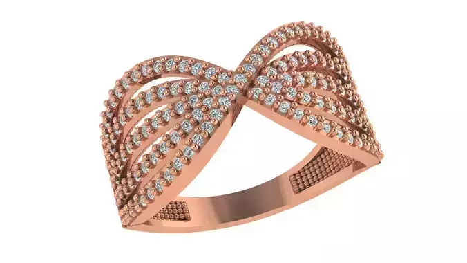 Wire Mesh High Jewelry Cocktail Ring 3dm stl renders details