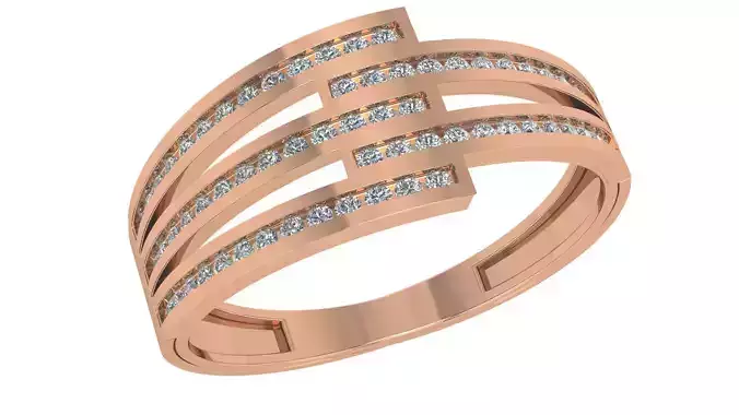Wire High Jewelry Cocktail Ring 3dm stl renders details 3D print model