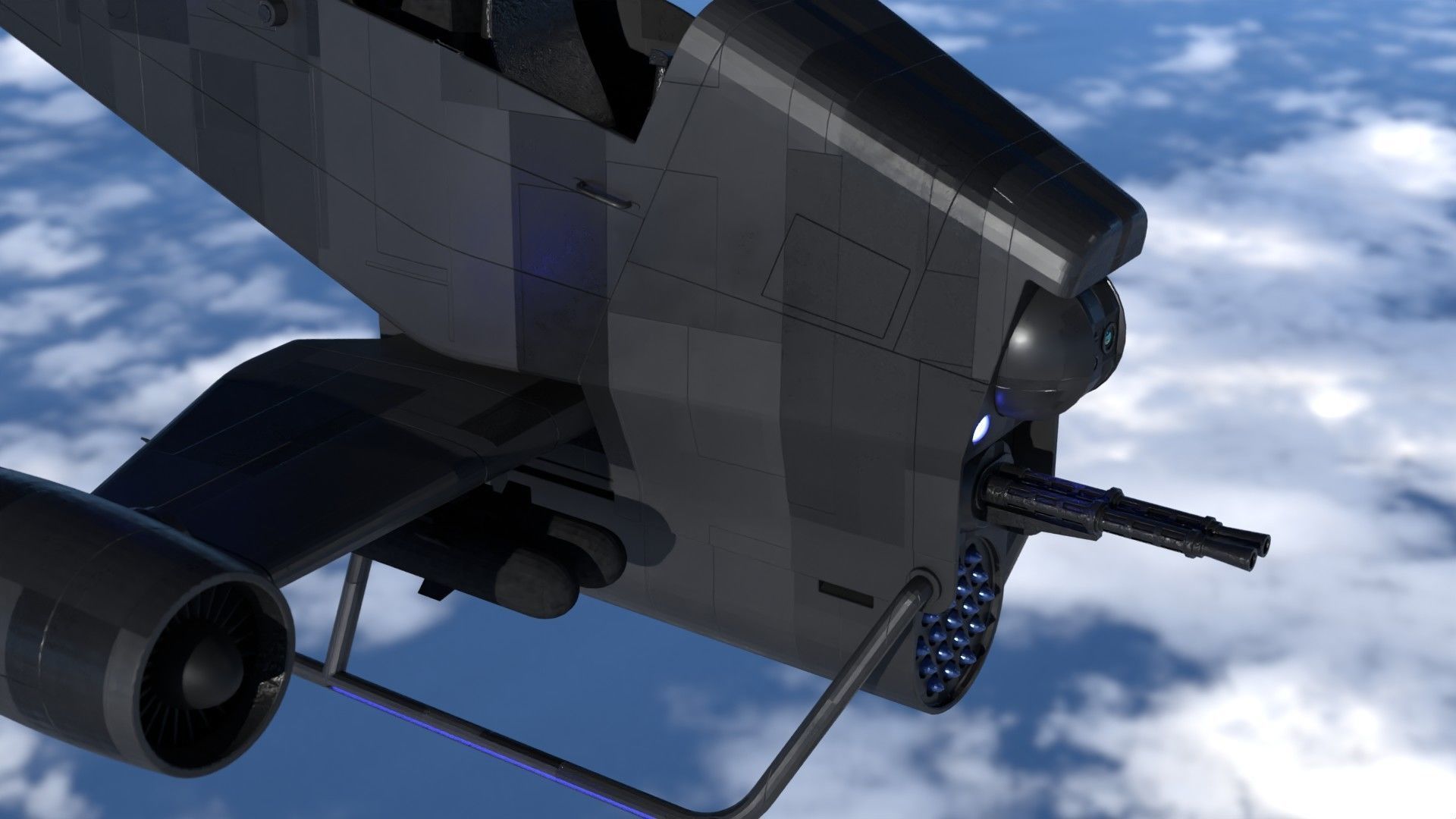 Sci-fi spacecraft 3D model_4