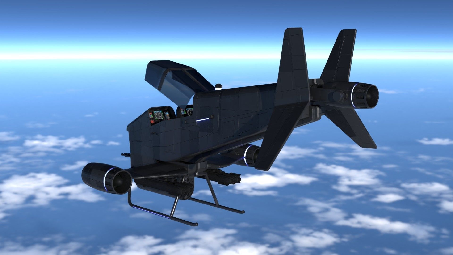 Sci-fi spacecraft 3D model_2