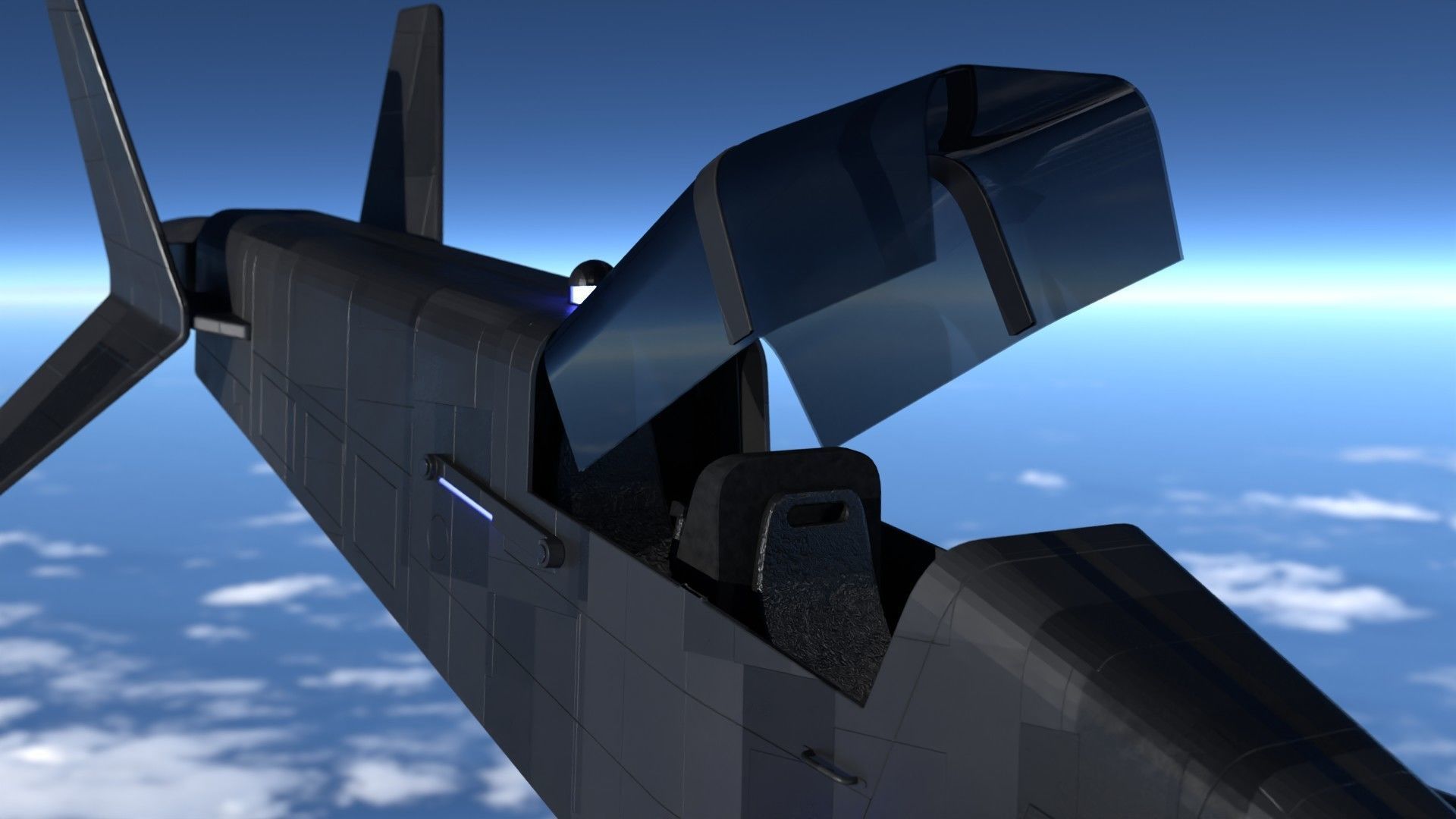 Sci-fi spacecraft 3D model_6