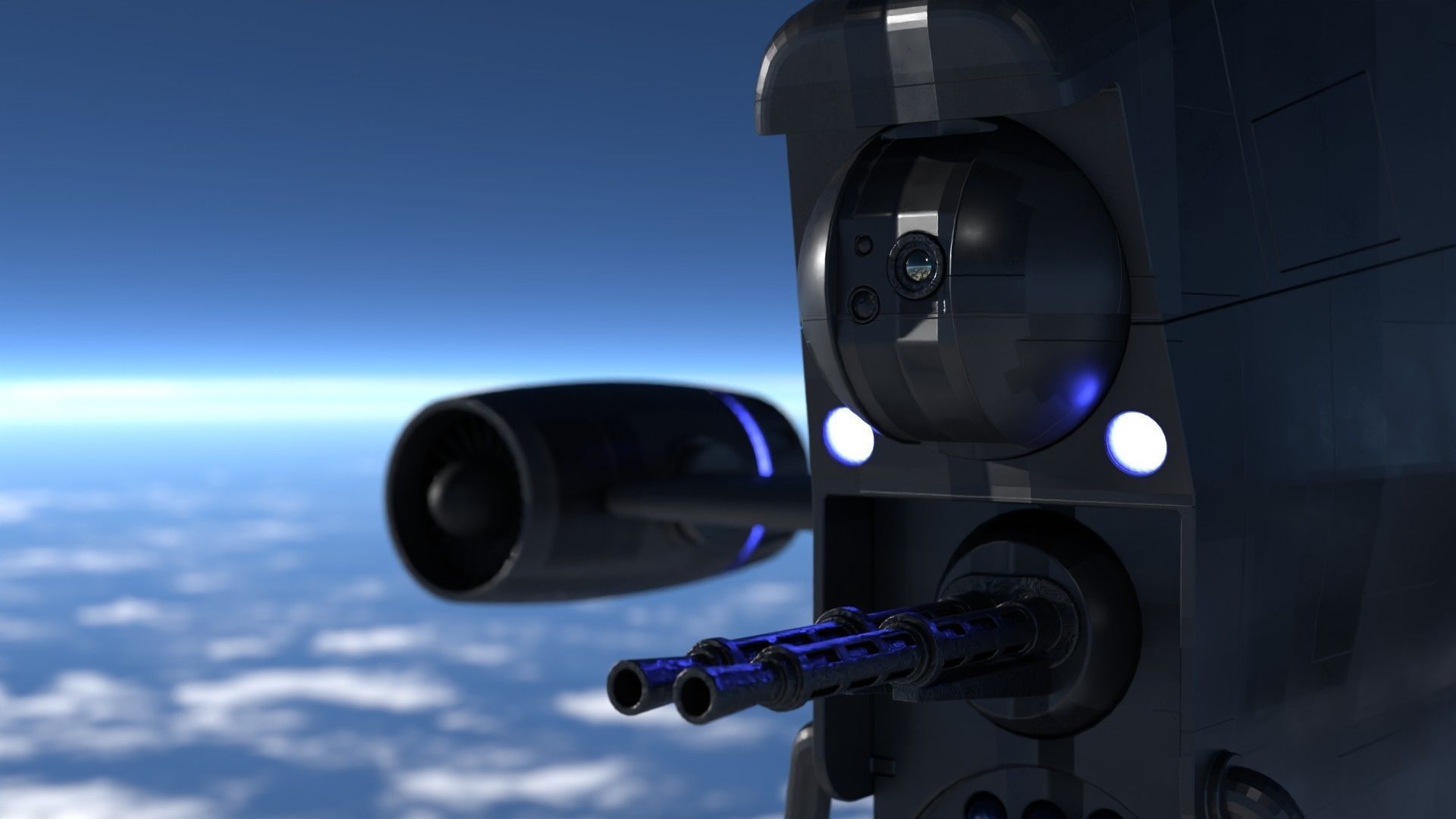 Sci-fi spacecraft 3D model_5