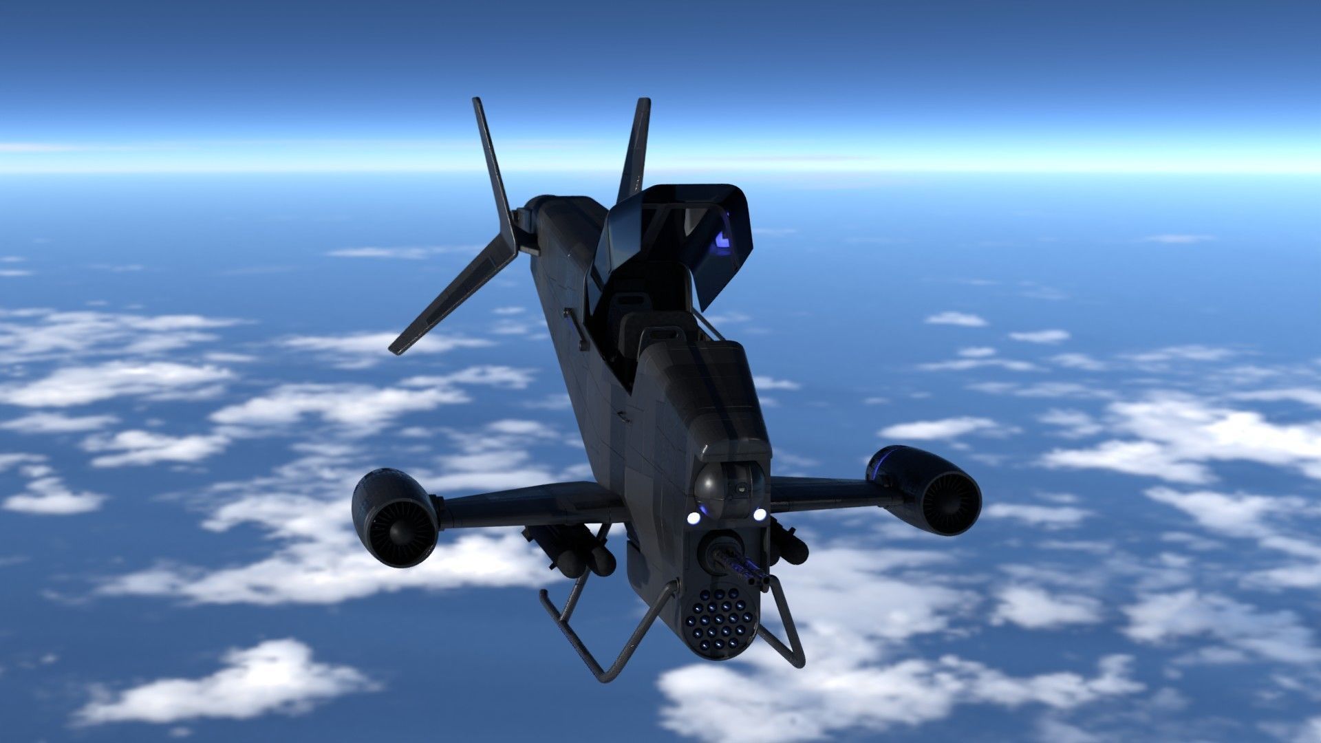 Sci-fi spacecraft 3D model_3