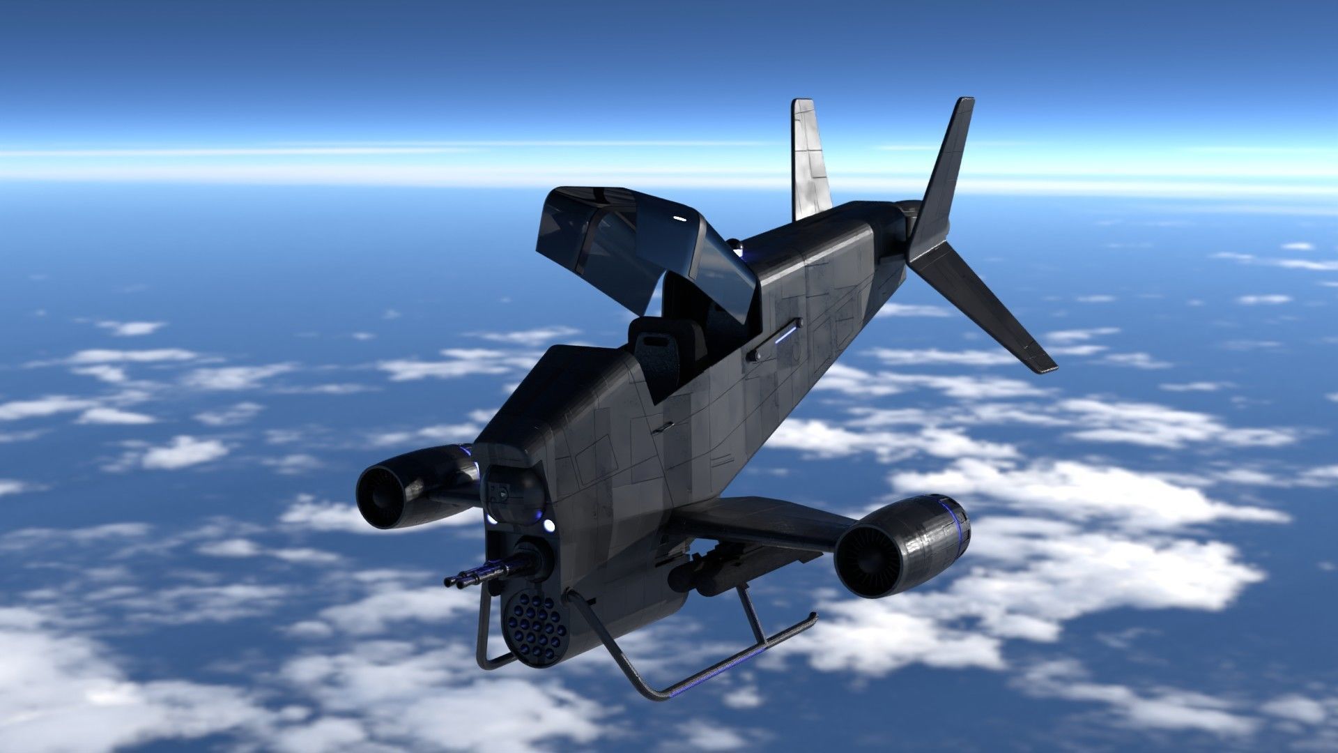 Sci-fi spacecraft 3D model_1