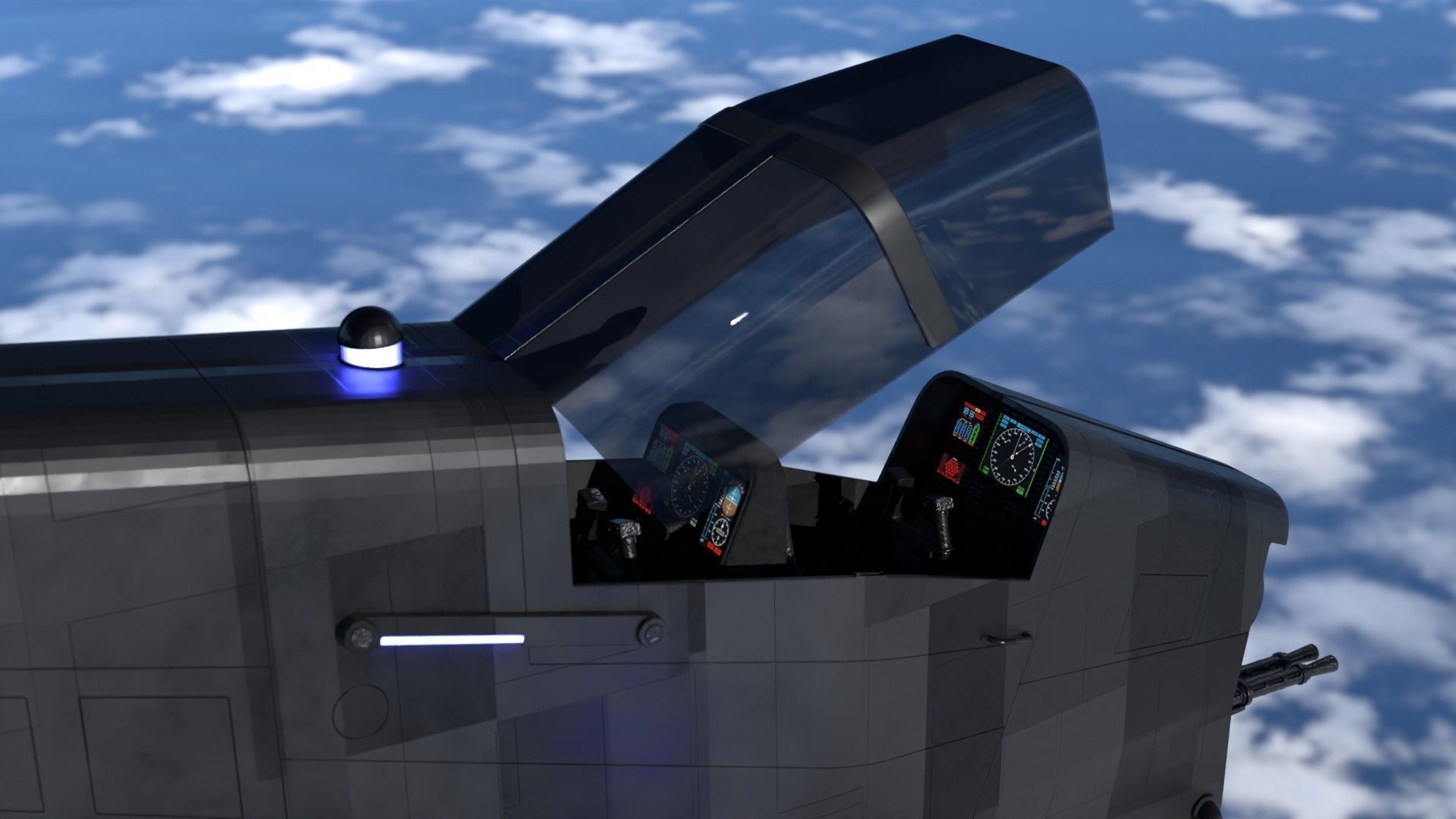 Sci-fi spacecraft 3D model_7