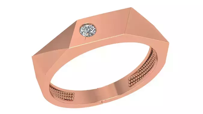 Solitaire Band Ring renders 3dm stl details