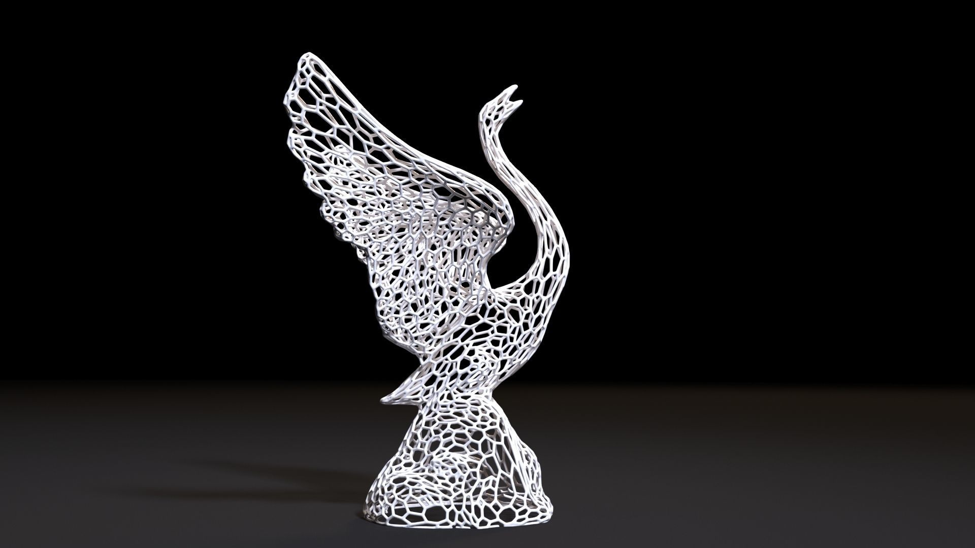 Swan figurine 3D print model_6