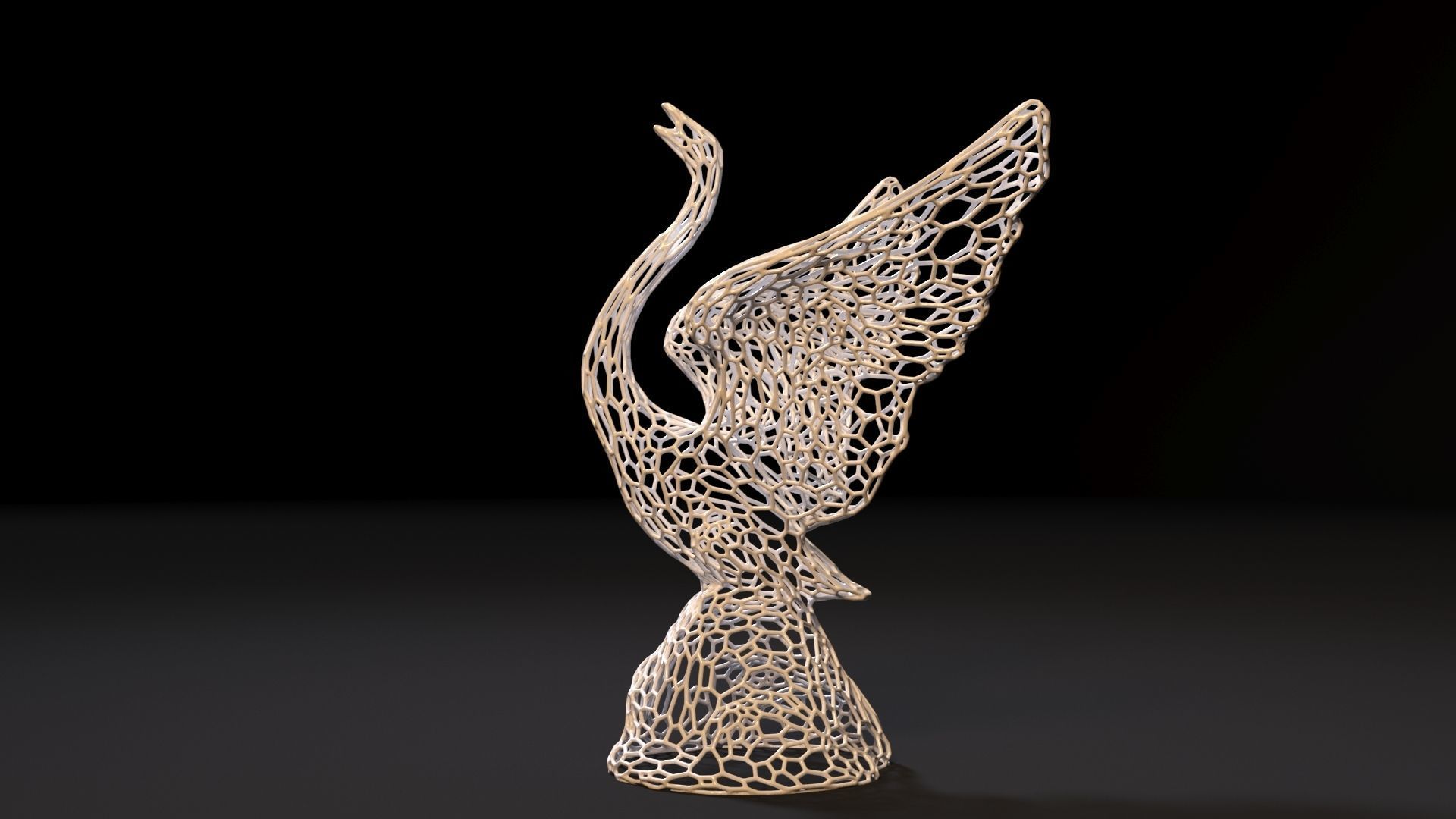 Swan figurine 3D print model_2