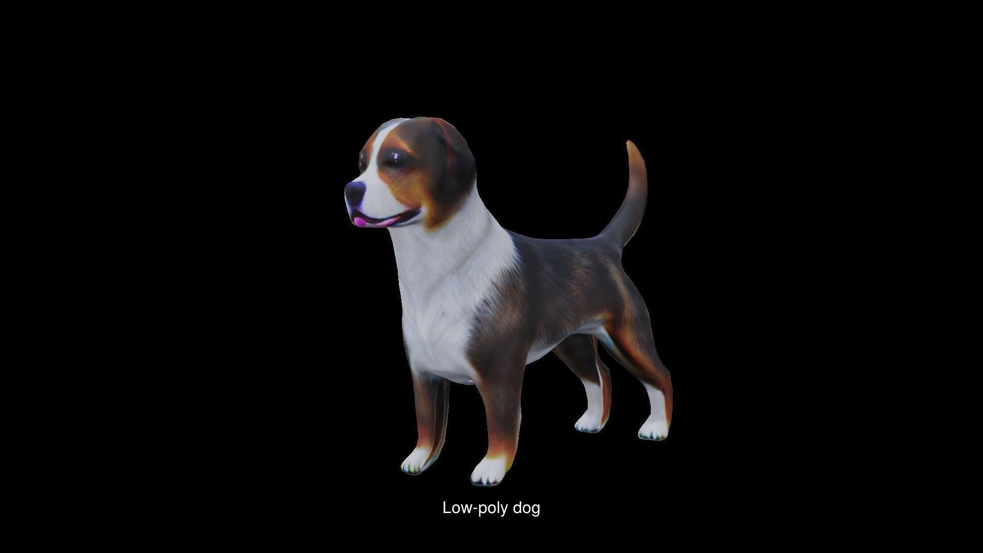 4 dog low poly 3D Model Collection_5
