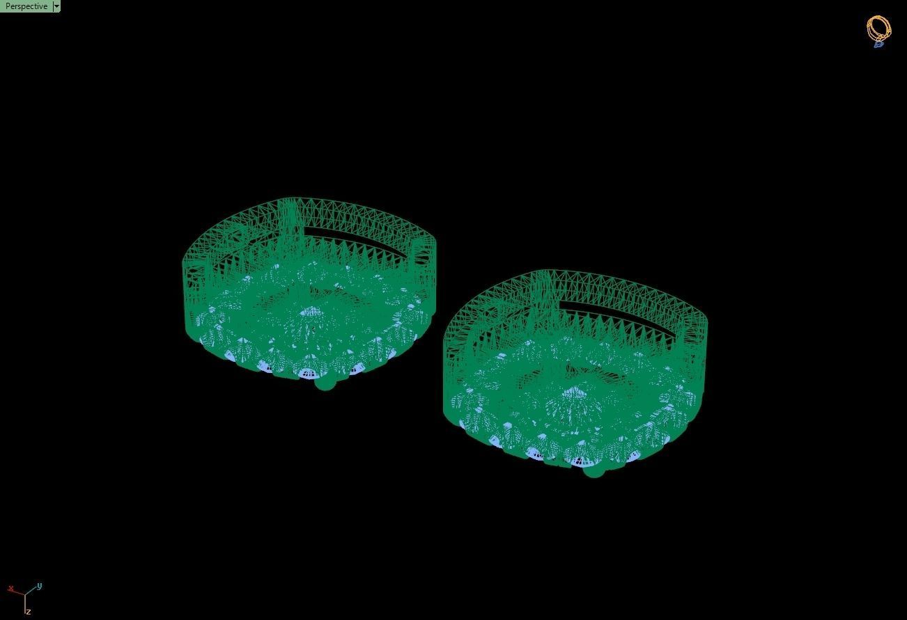 Custom Round Cluster Diamond Studs Earring - Unisex 3D print model_13