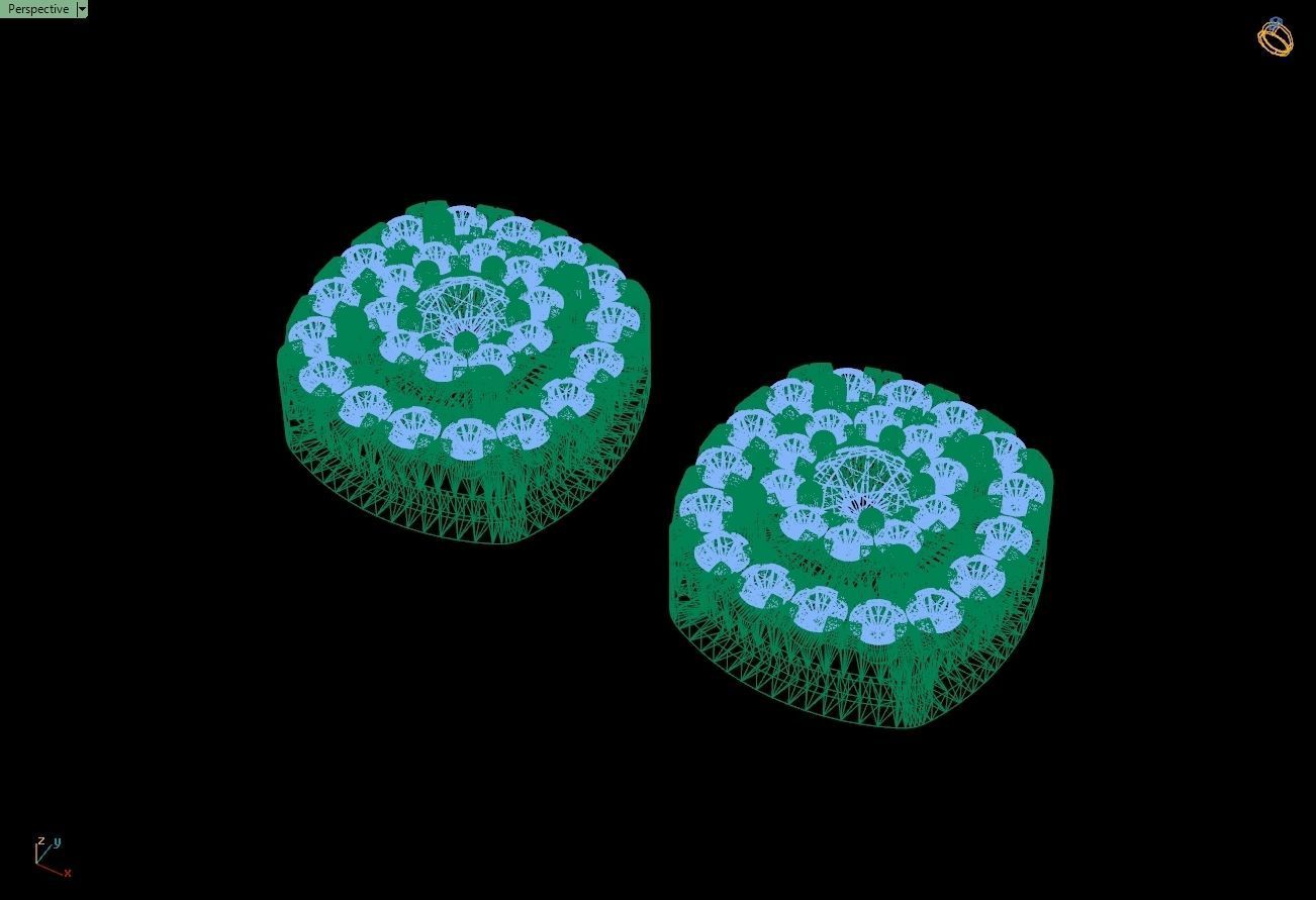 Custom Round Cluster Diamond Studs Earring - Unisex 3D print model_12