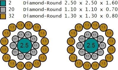 Custom Round Cluster Diamond Studs Earring - Unisex 3D print model_15