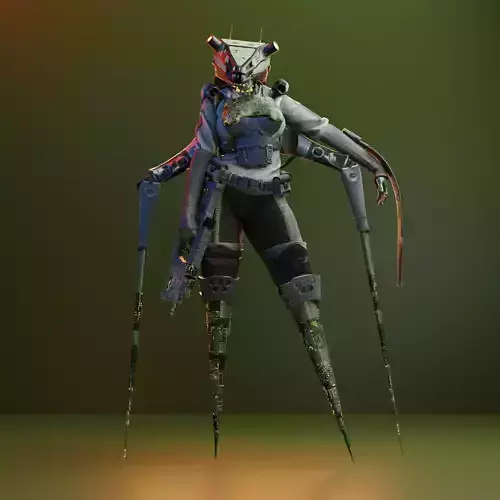 Dolrio sci-fi Female Robot Character 3D model