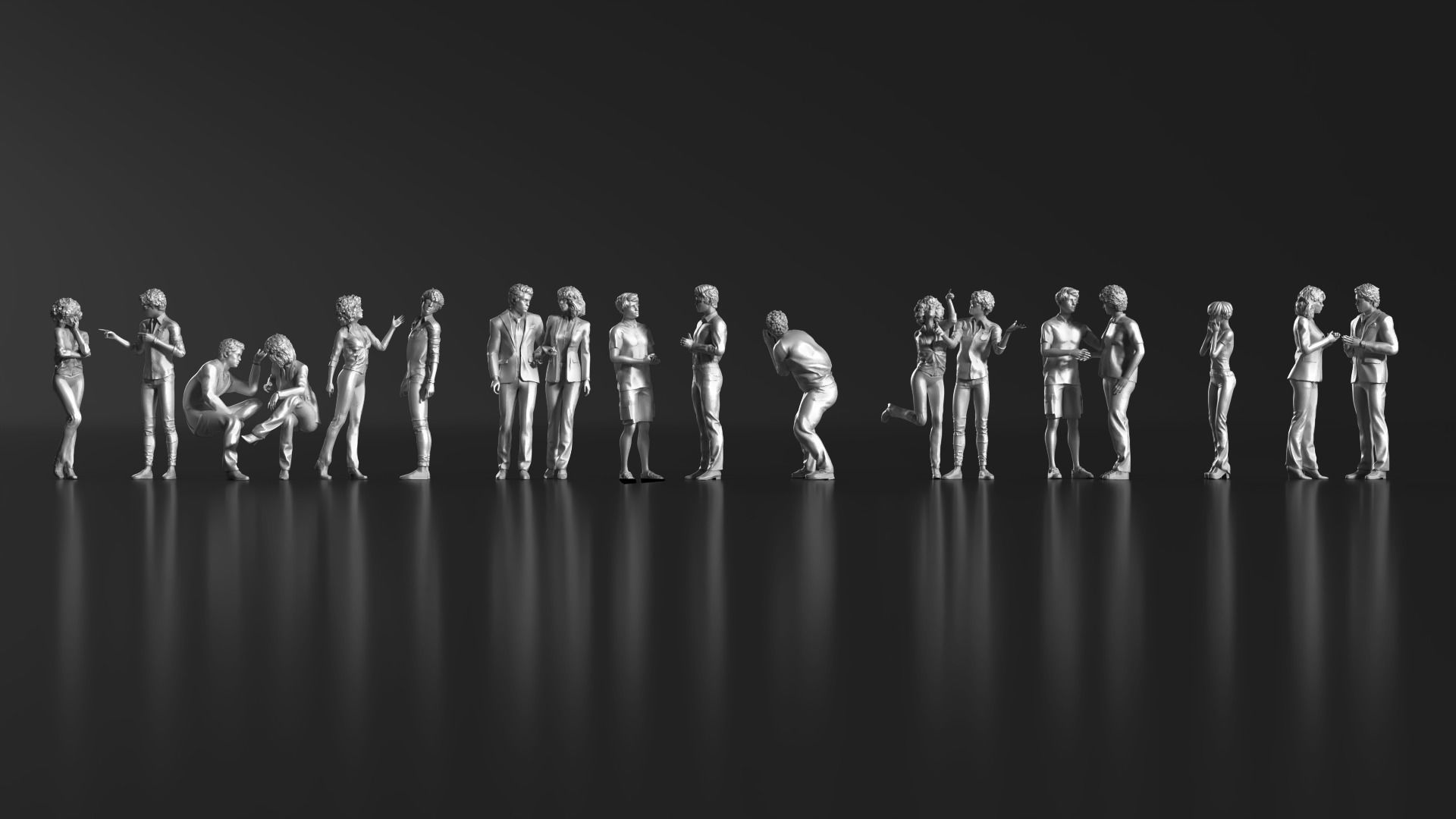 HD People 27 Talking 2 3D print model_2