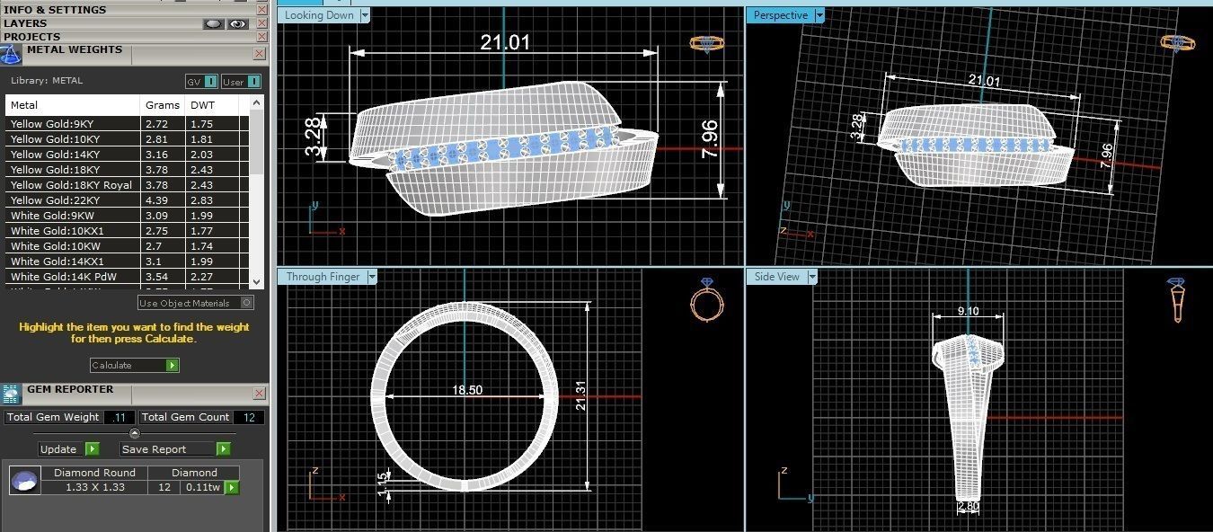 Band High Jewelry Cocktail Ring 3dm stl renders details 3D print model_3