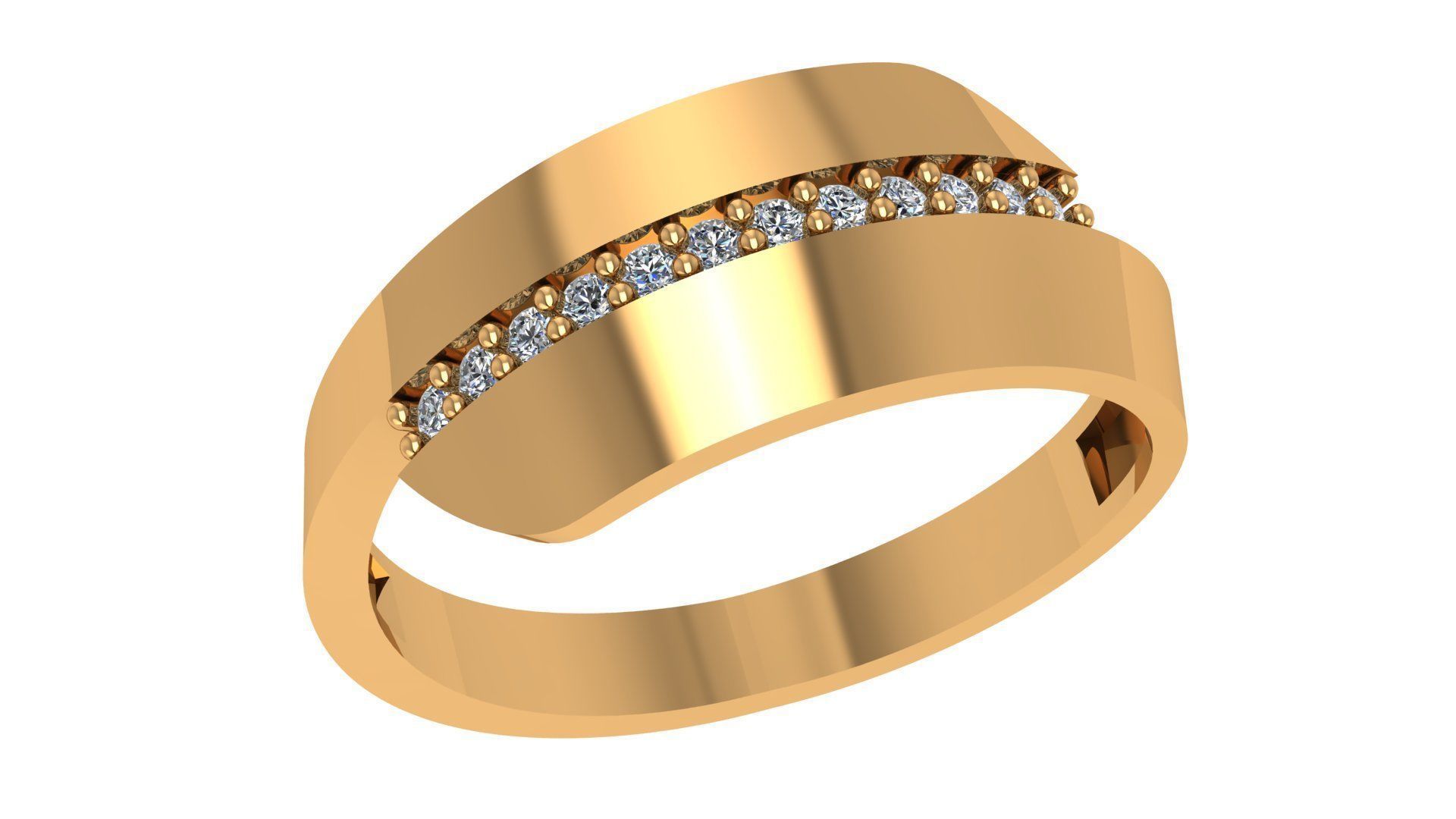 Band High Jewelry Cocktail Ring 3dm stl renders details 3D print model_1