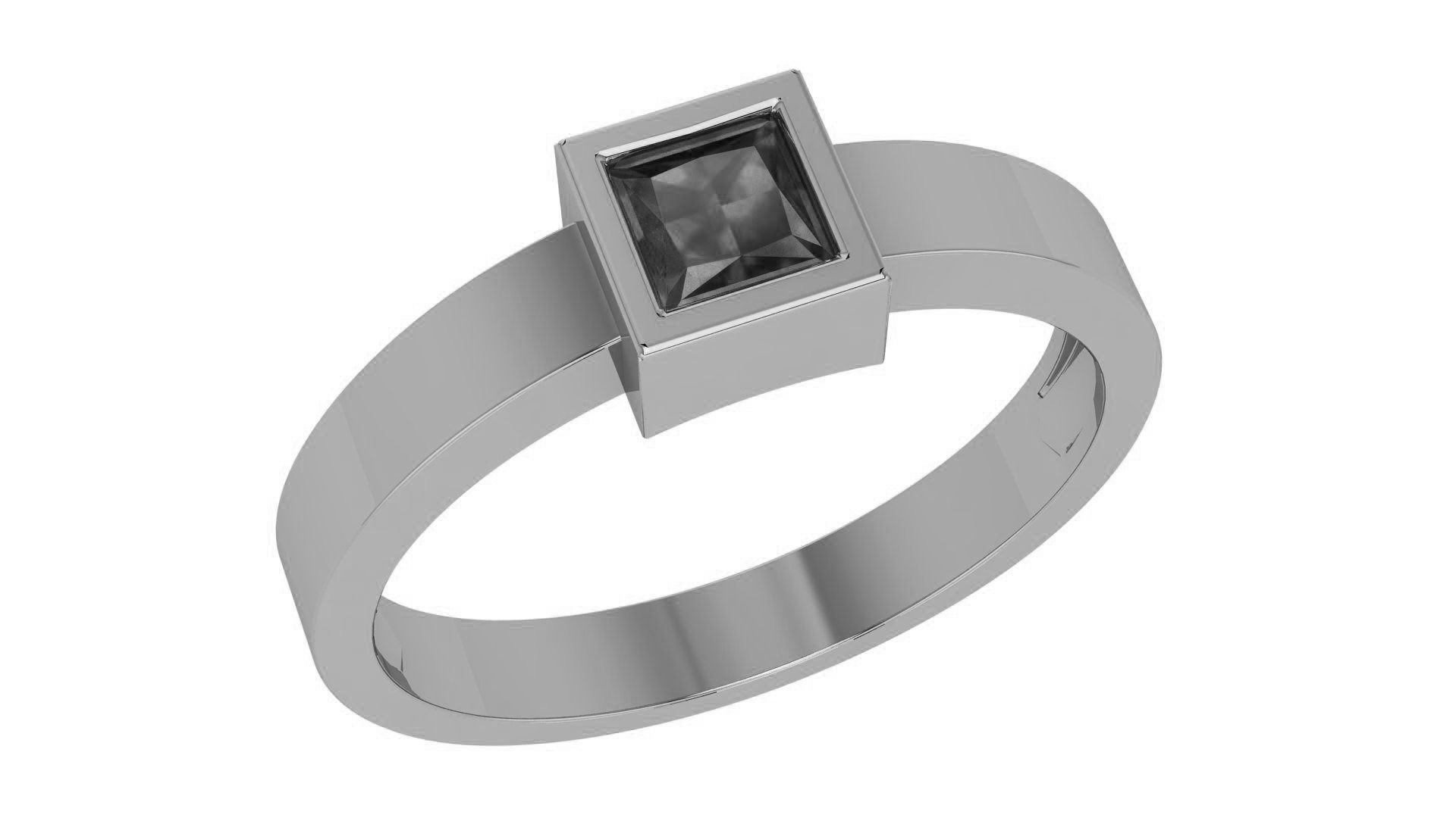 Sapphire Princess Solitaire Diamond  Ring 3dm stl renders 3D print model_2