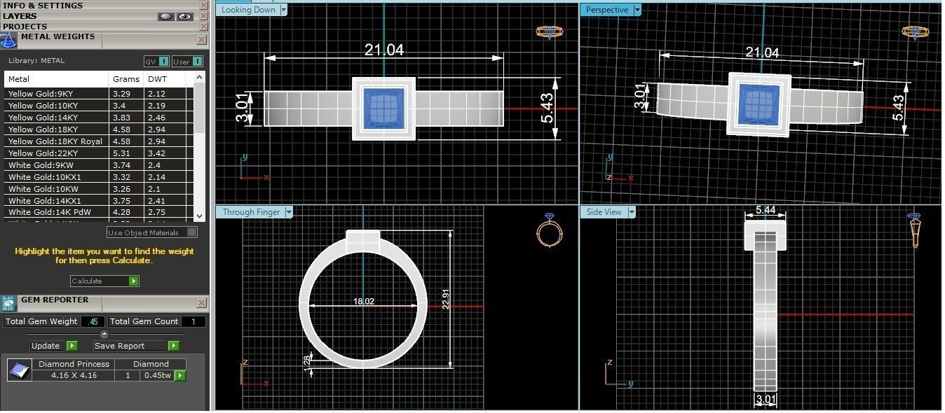 Sapphire Princess Solitaire Diamond  Ring 3dm stl renders 3D print model_3