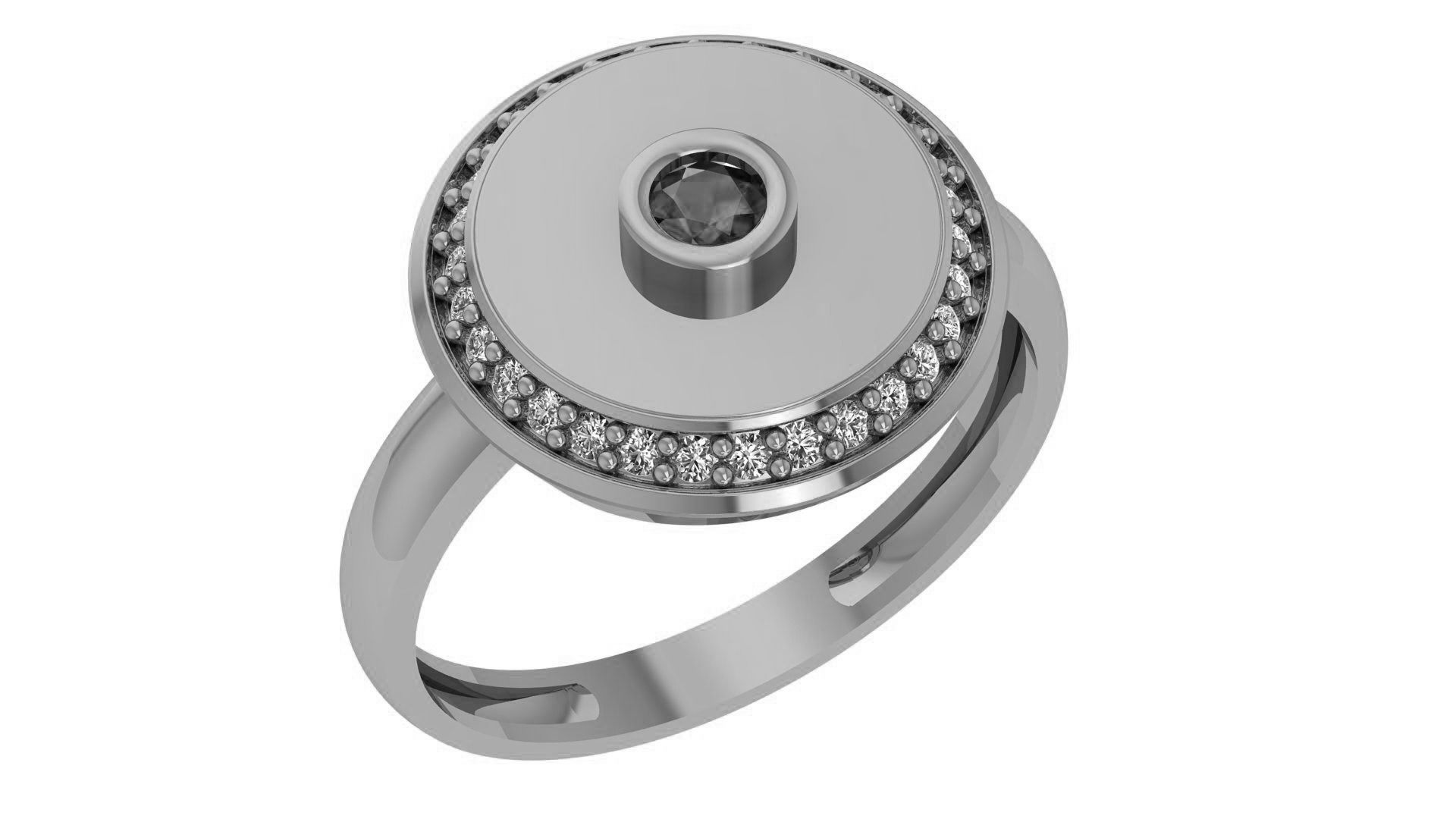 Casino Roulette Wheel High Jewelry Cocktail Ring 3dm stl  3D print model_2