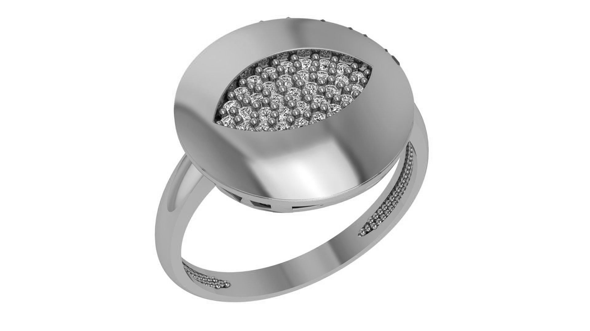 Diamond Eye High Jewelry Cocktail Ring 3dm stl renders details 3D print model_2