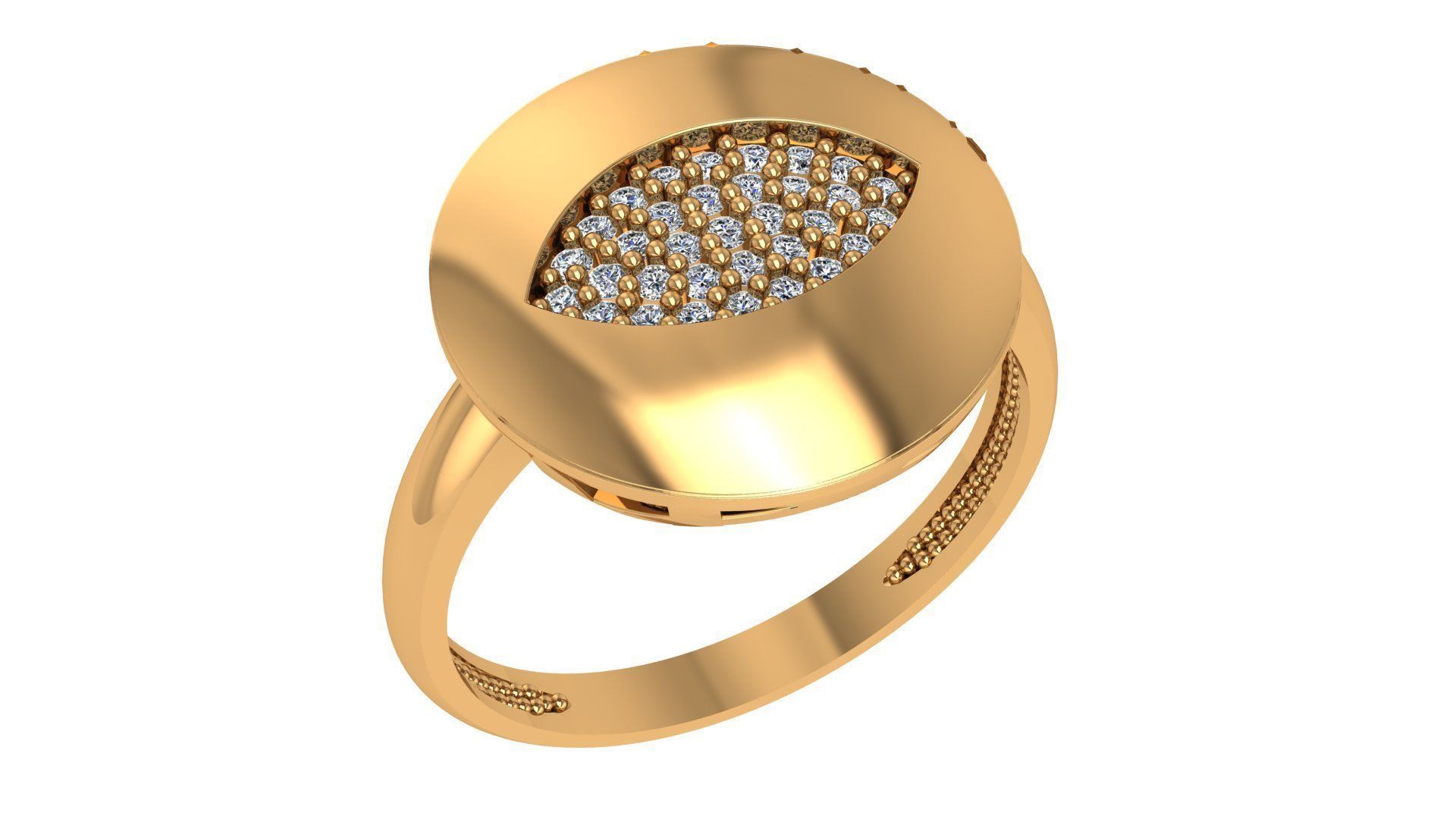 Diamond Eye High Jewelry Cocktail Ring 3dm stl renders details 3D print model_1