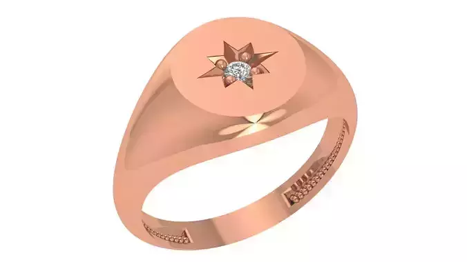 Star High Jewelry Cocktail Ring 3dm stl renders details