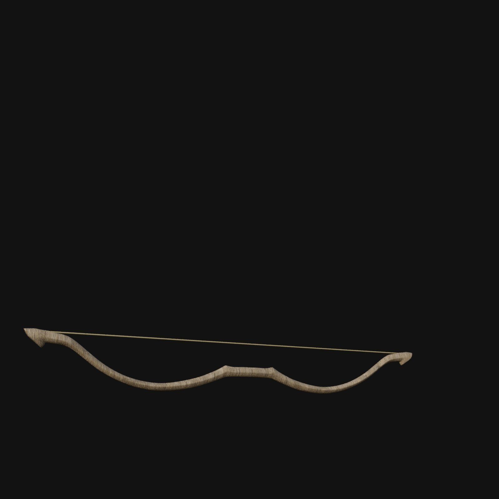 Ancient Oakwood Longbow of Elven Wisdom 3D model_8
