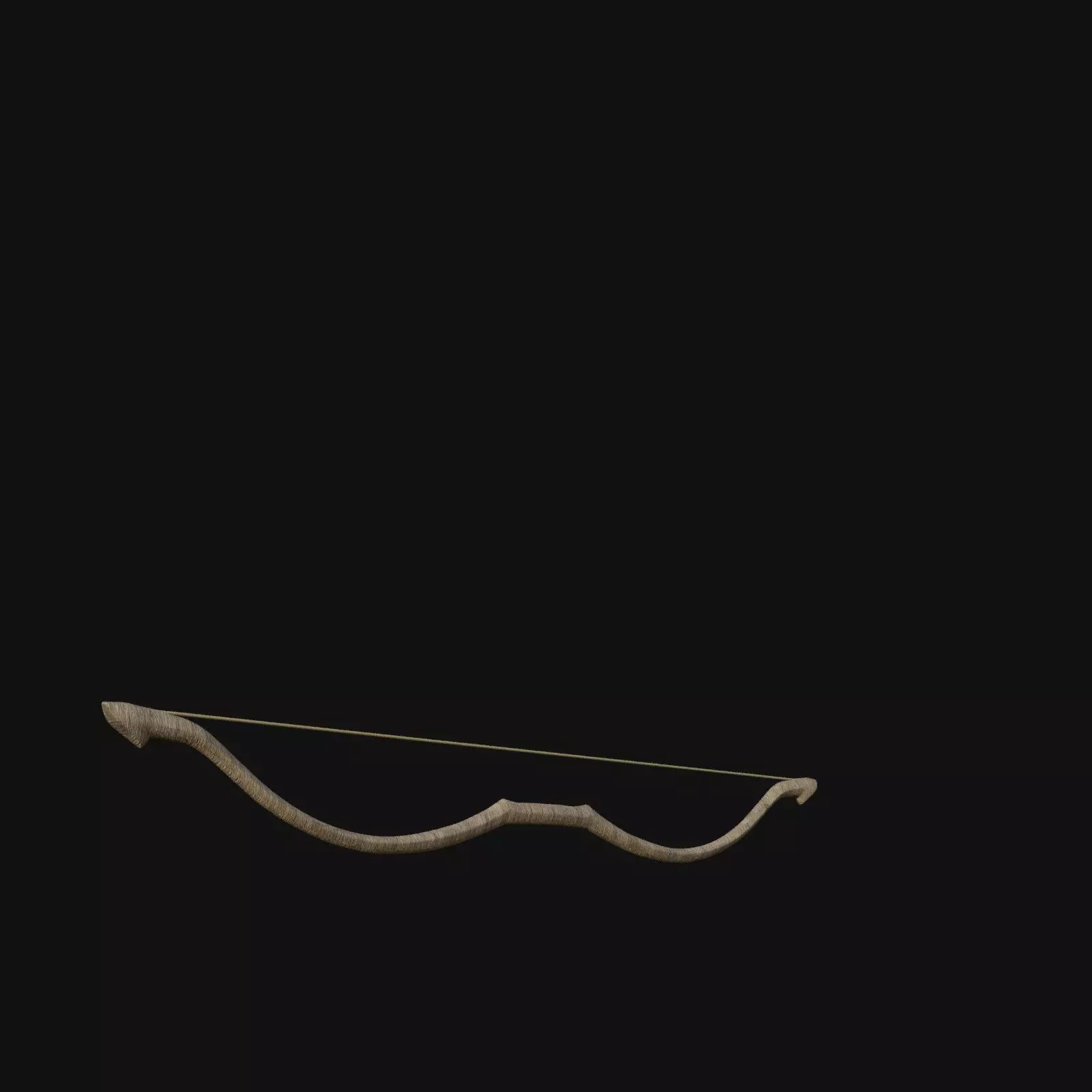 Ancient Oakwood Longbow of Elven Wisdom 3D model_0