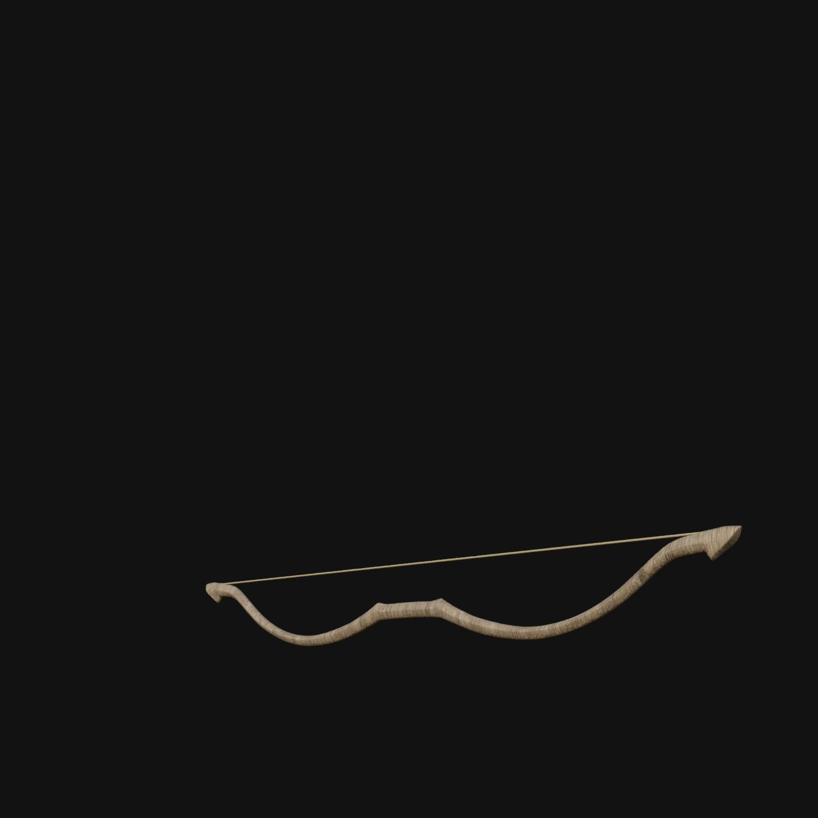 Ancient Oakwood Longbow of Elven Wisdom 3D model_4