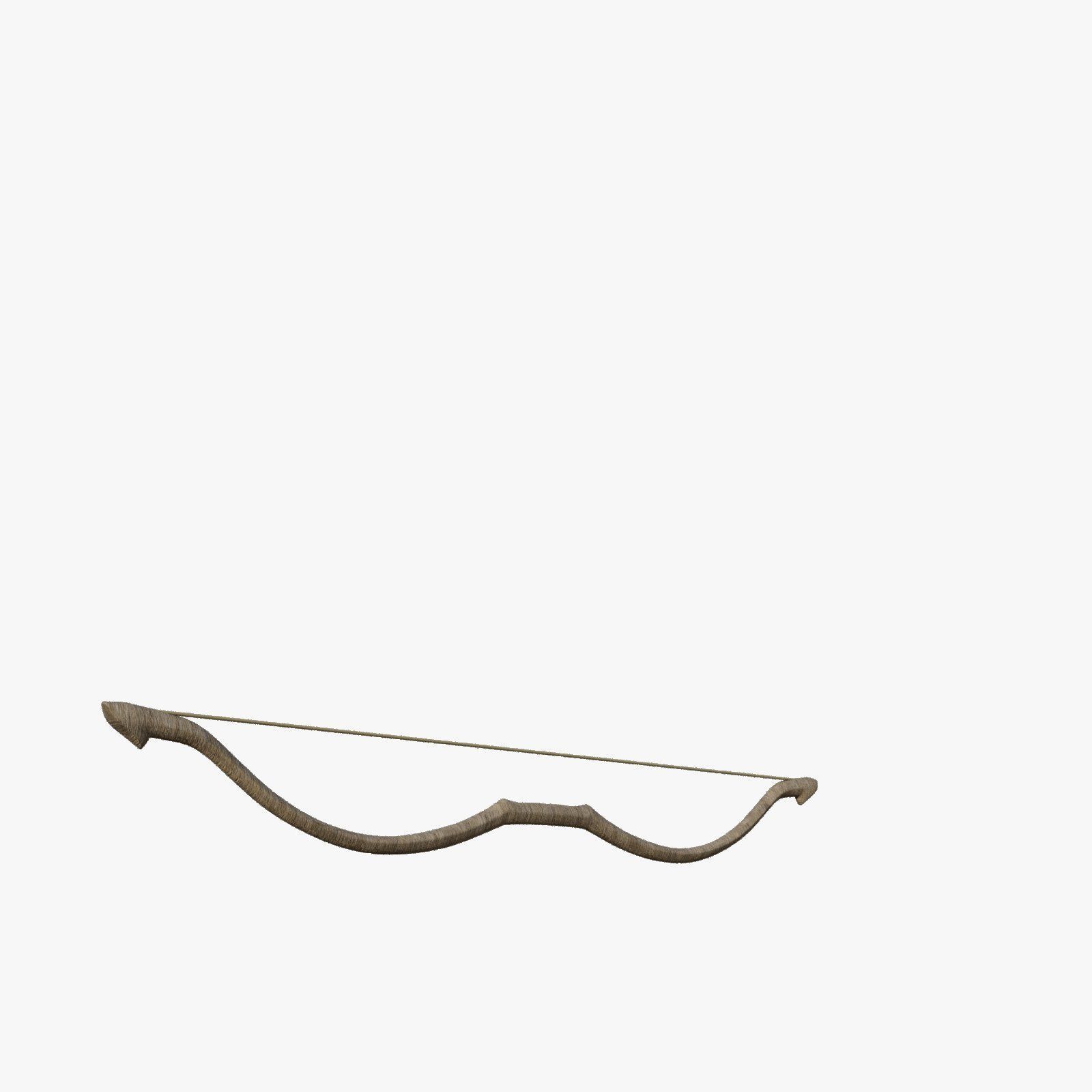 Ancient Oakwood Longbow of Elven Wisdom 3D model_2