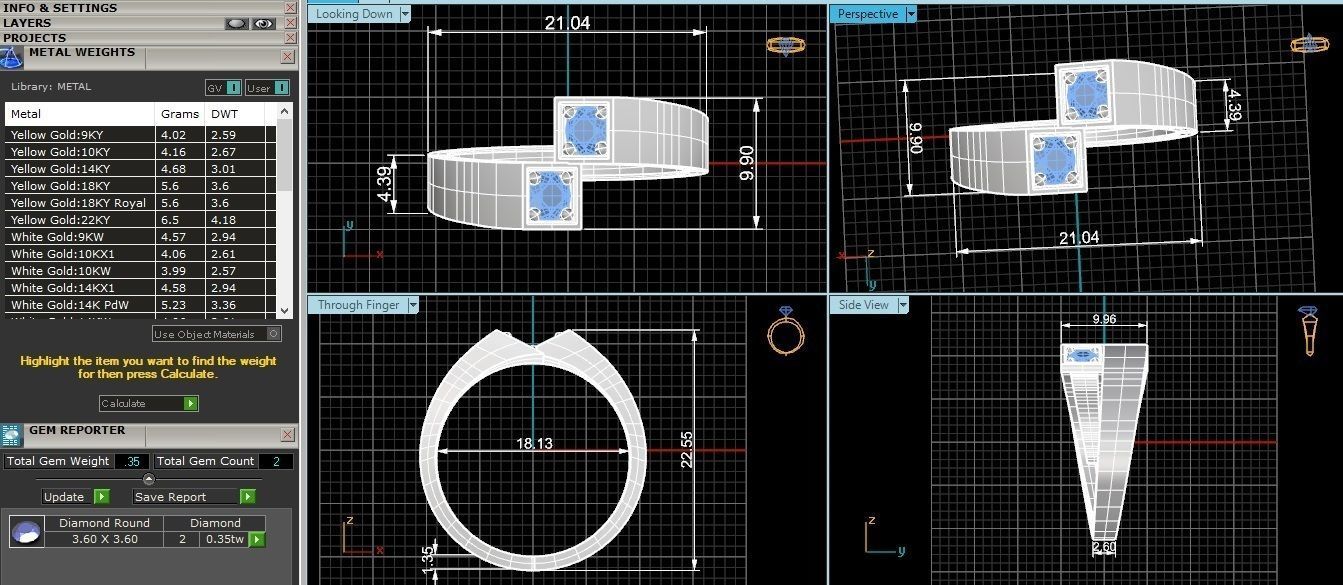 Bi Head Solitaire High Jewelry Cocktail Ring 3dm stl renders 3D print model_3