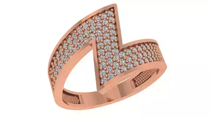 Diamond Z High Jewelry Cocktail Ring 3dm stl renders details