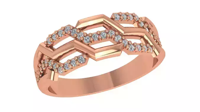 Wire Mesh High Jewelry Cocktail Ring 3dm stl renders details