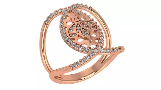Honey Bees High Jewelry Cocktail Ring 3dm stl renders details