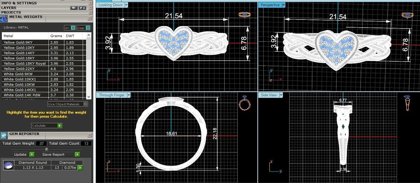 Heart Love Valentine Woven Wire High Jewelry Cocktail Ring 3dm 3D print model_3