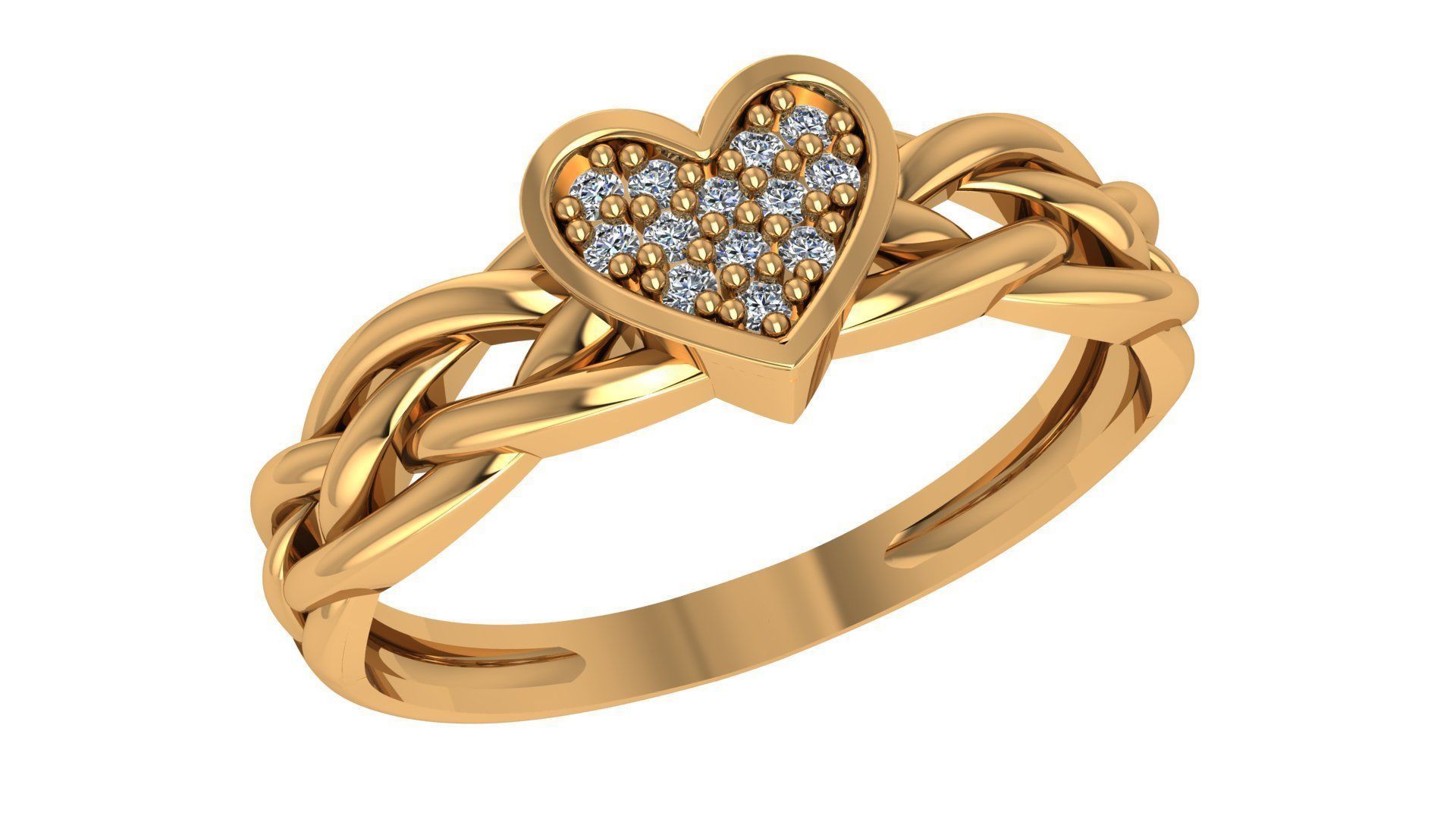 Heart Love Valentine Woven Wire High Jewelry Cocktail Ring 3dm 3D print model_1