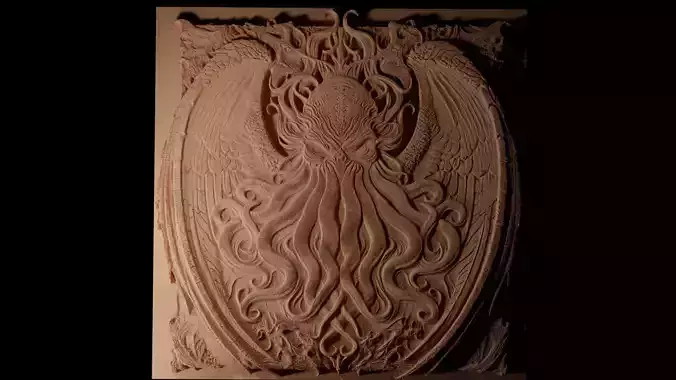 Cthulhu CNC 3d Print High Relief Sand Casting