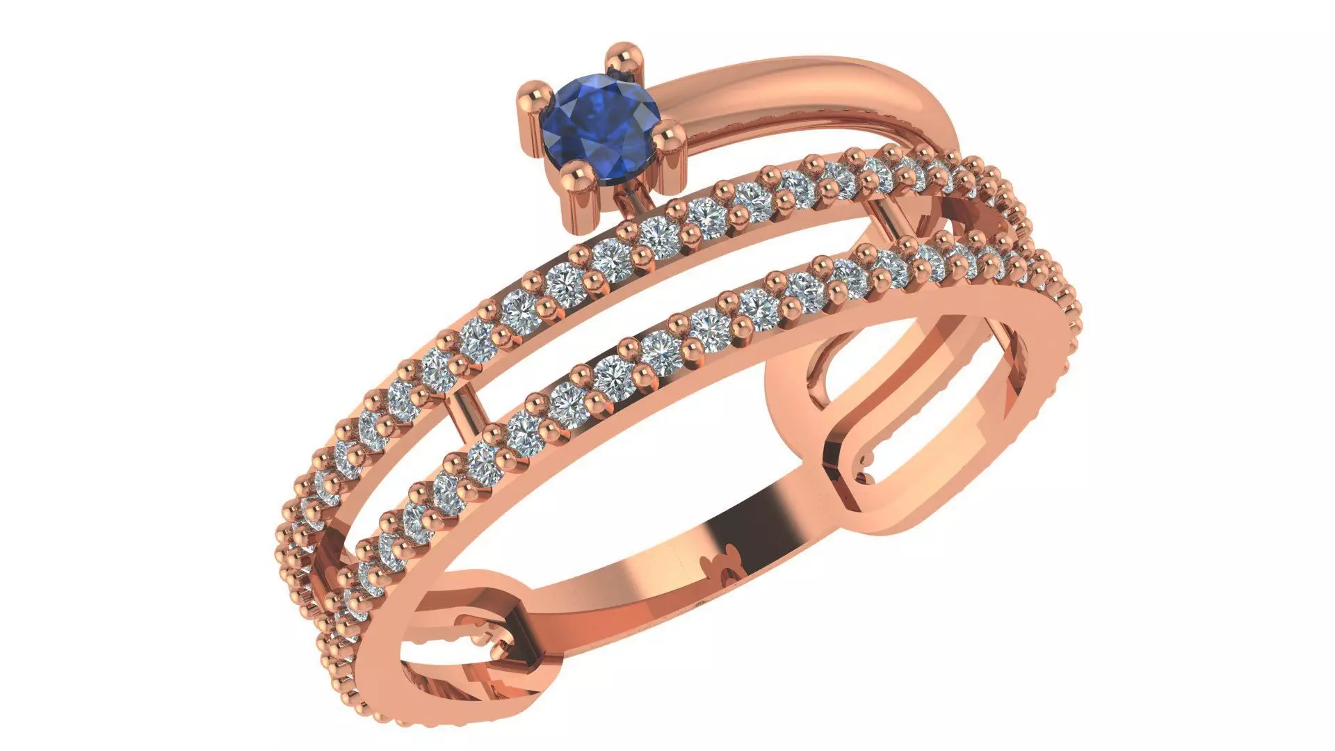 Sapphire Wire Ring renders 3dm stl details 3D print model_0