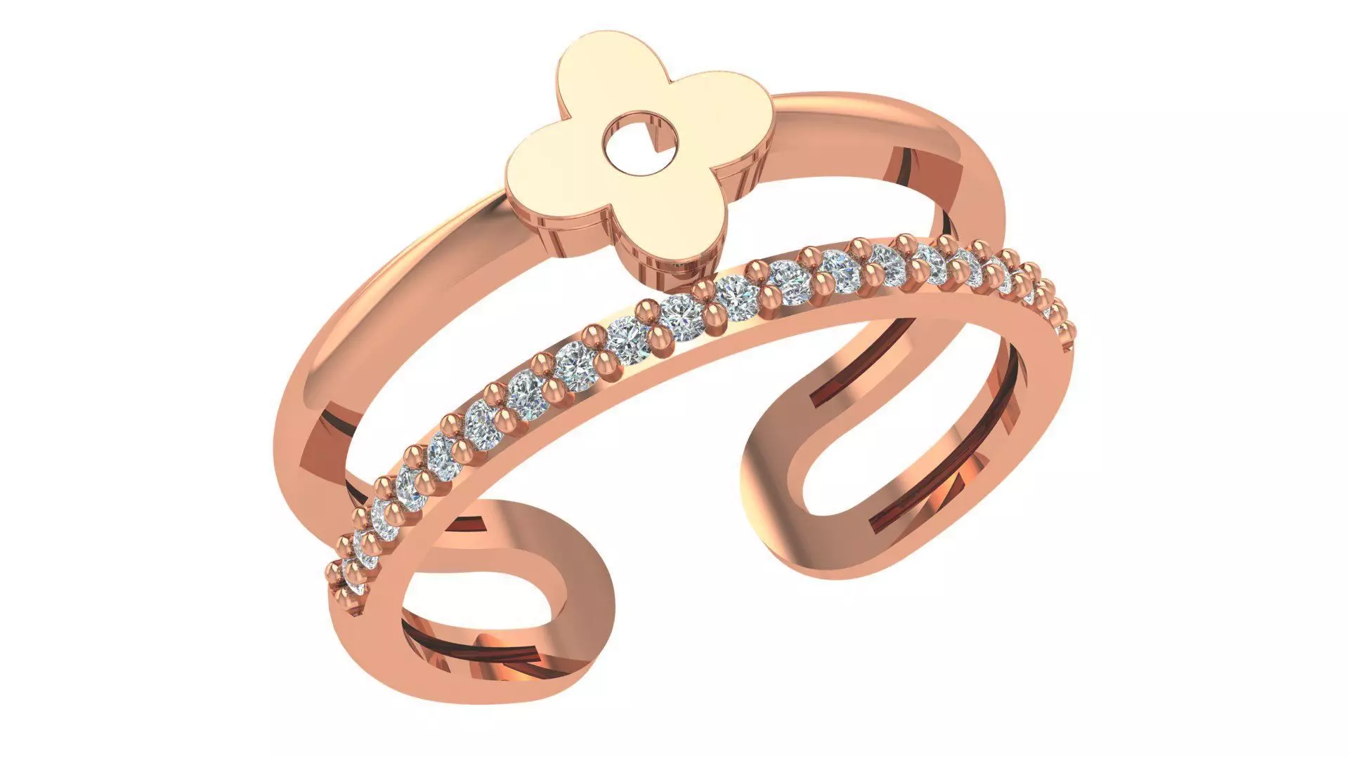 Flower Wire Ring renders 3dm stl details 3D print model_0