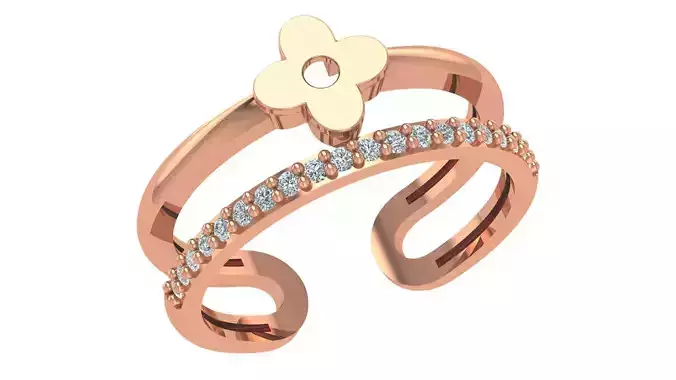 Flower Wire Ring renders 3dm stl details 3D print model