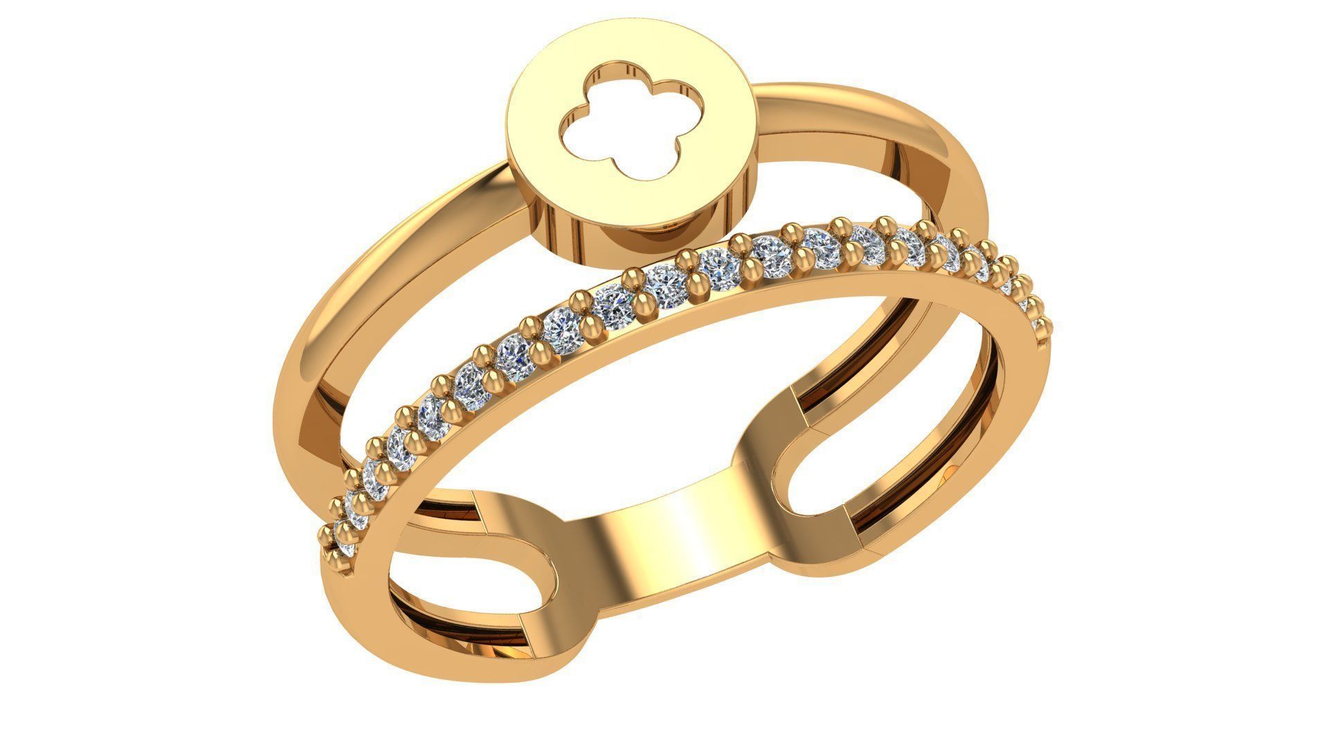 Flower Wire Ring renders 3dm stl details 3D print model_1