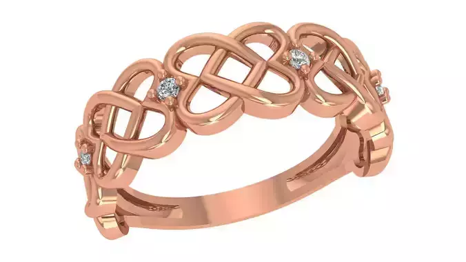 Heart Love Valentine Wire High Jewelry Cocktail Ring 3dm stl  3D print model