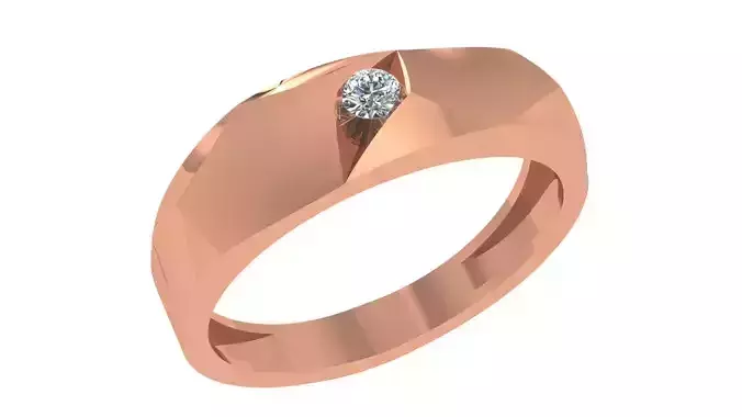 Solitaire Band Ring renders 3dm stl details