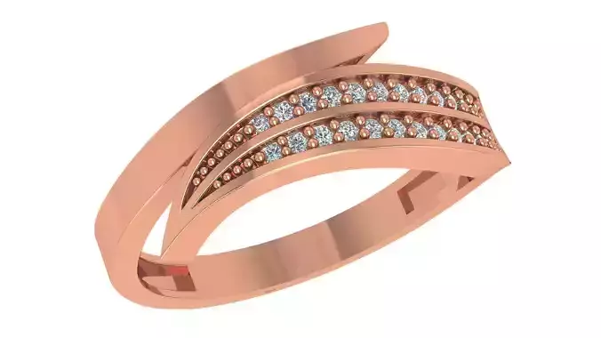 Twisted High Jewelry Cocktail Ring 3dm stl renders details 