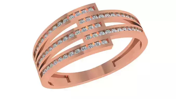 Wire High Jewelry Cocktail Ring 3dm stl renders details