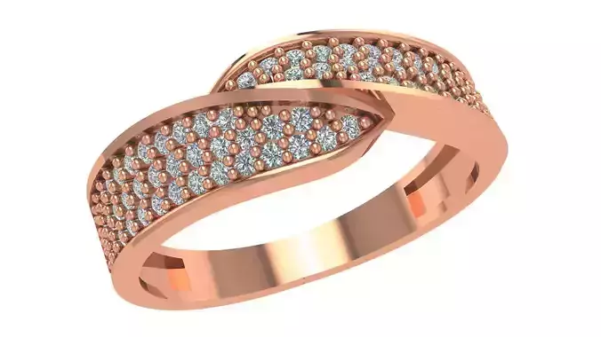 Twisted High Jewelry Cocktail Ring 3dm stl renders details 