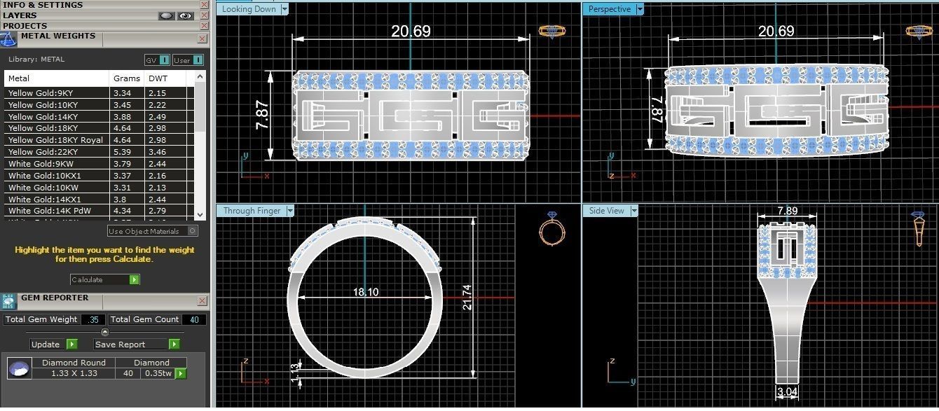 Band Ring renders 3dm stl details 3D print model_3