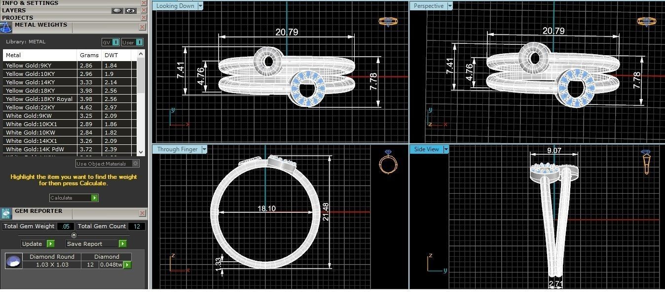 Circles Wire Ring renders 3dm stl details 3D print model_3